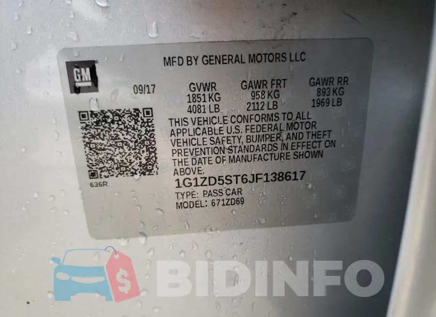 1G1ZD5ST6JF138617 Photo# 12