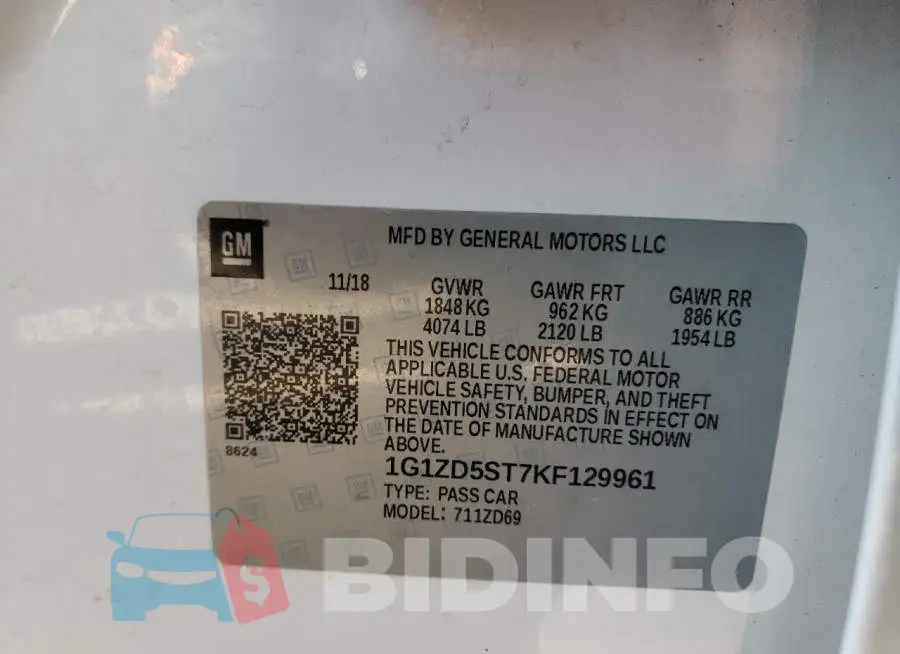 1G1ZD5ST7KF129961 Photo# 10