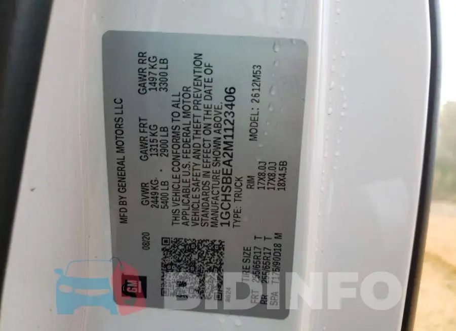 1GCHSBEA2M1123406 Photo# 10