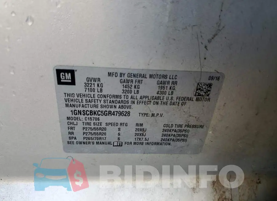 1GNSCBKC5GR479628 Photo# 13