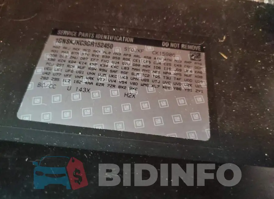 1GNSKJKC3GR152450 Photo# 10