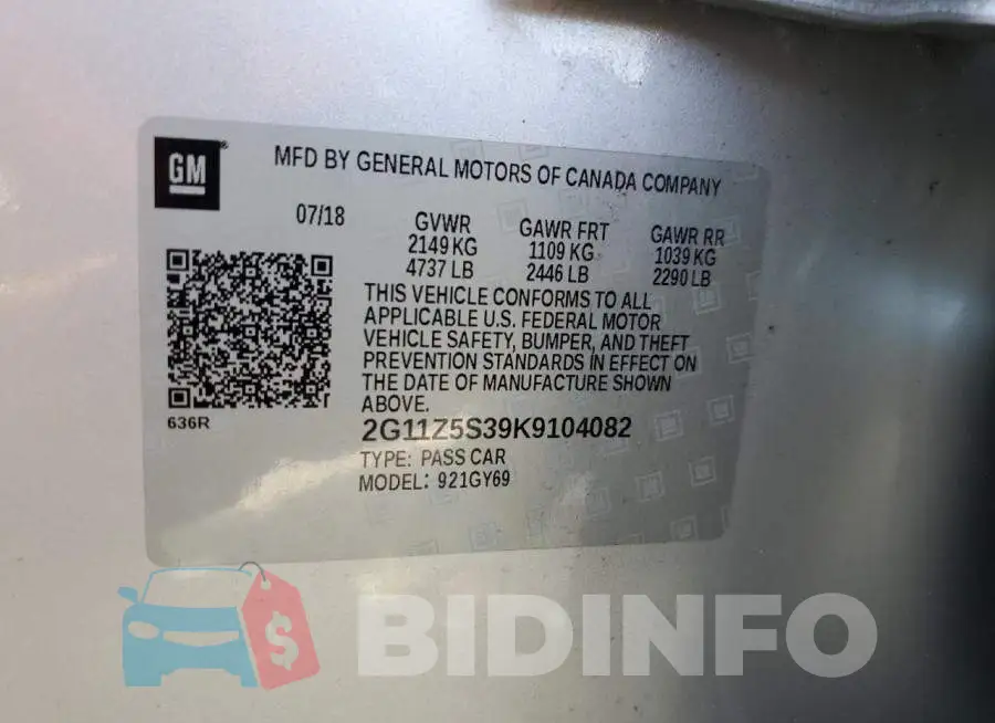 2G11Z5S39K9104082 Photo# 12