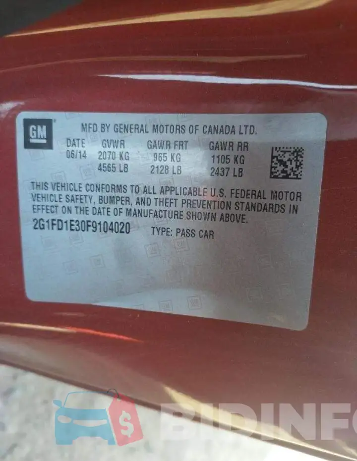 2G1FD1E30F9104020 Photo# 12