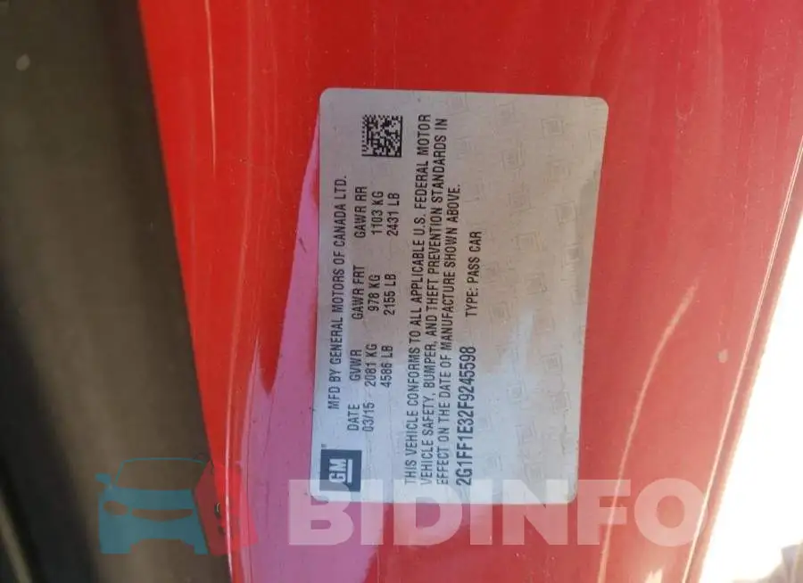 2G1FF1E32F9245598 Photo# 10