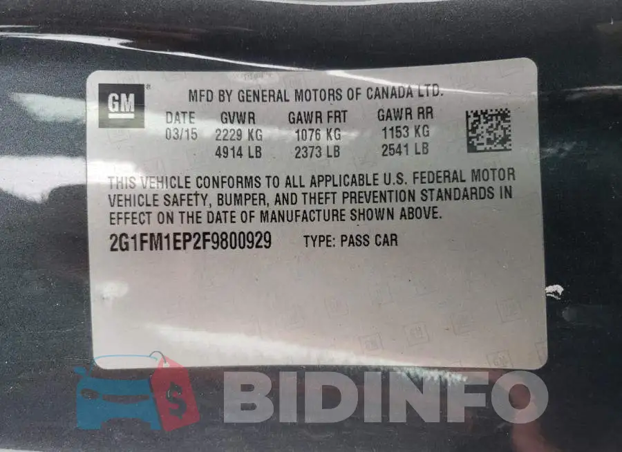 2G1FM1EP2F9800929 Photo# 12