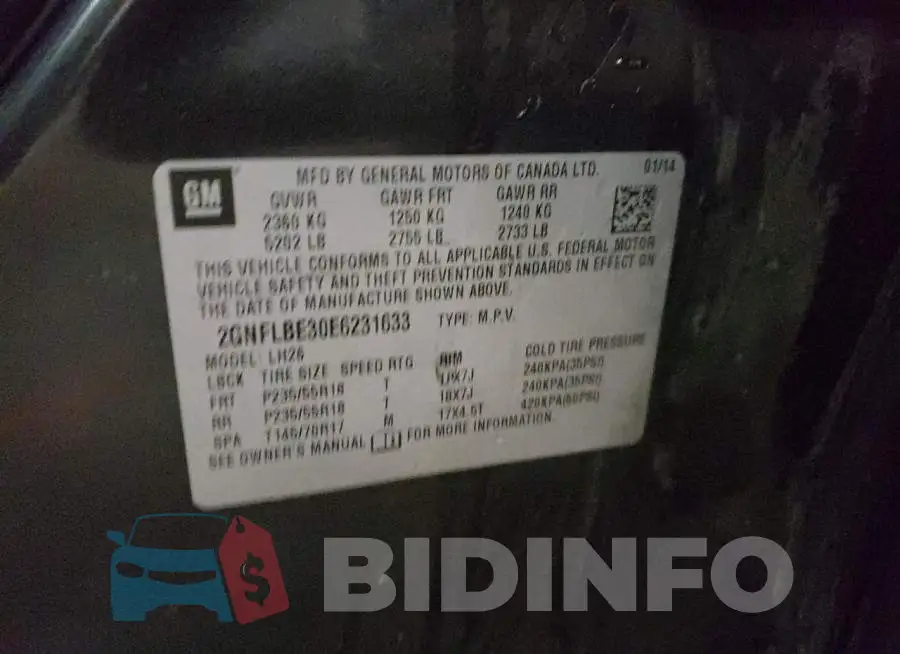 2GNFLBE30E6231633 Photo# 10