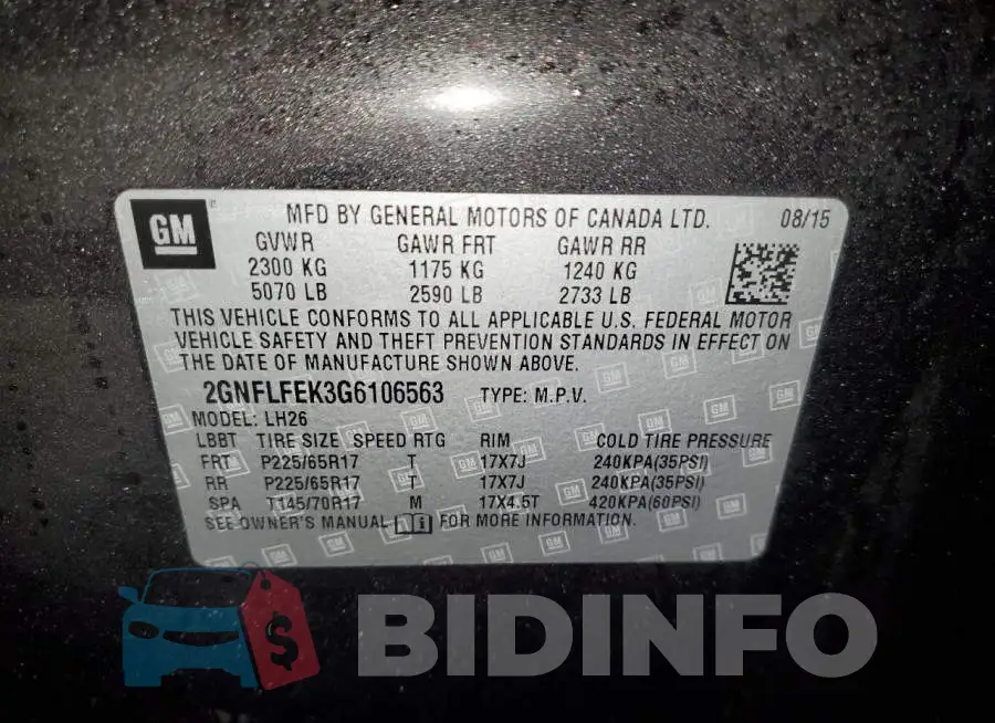 2GNFLFEK3G6106563 Photo# 13