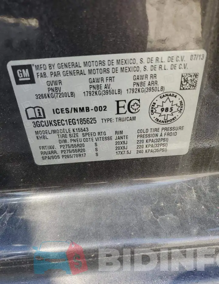 3GCUKSEC1EG185625 Photo# 12
