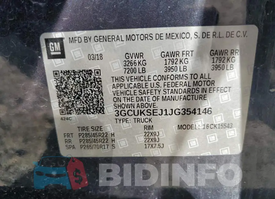 3GCUKSEJ1JG354146 Photo# 12