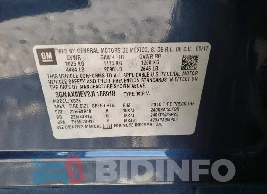 3GNAXMEV2JL108918 Photo# 10