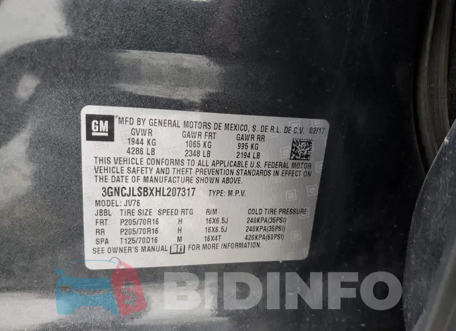 3GNCJLSBXHL207317 Photo# 10