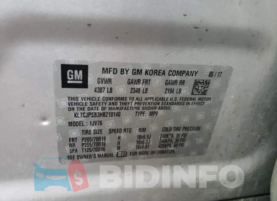 KL7CJPSB3HB210140 Photo# 13