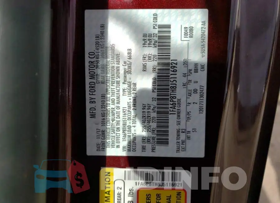 1FA6P8TH8J5116921 Photo# 12