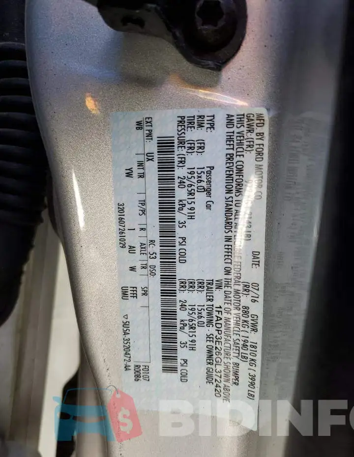1FADP3E26GL372420 Photo# 12