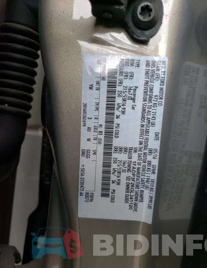 1FADP3F26GL341120 Photo# 10