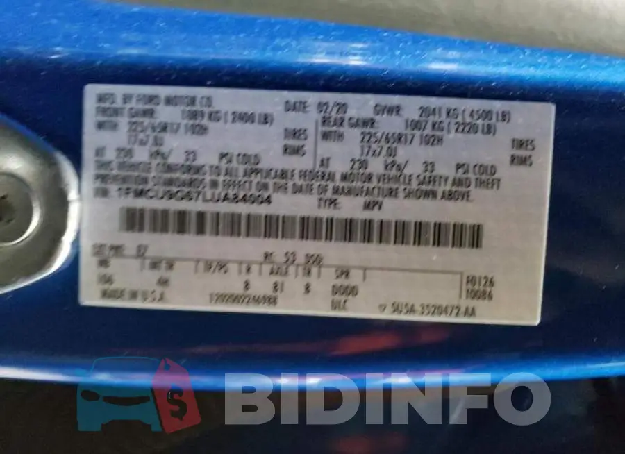 1FMCU9G67LUA84004 Photo# 10