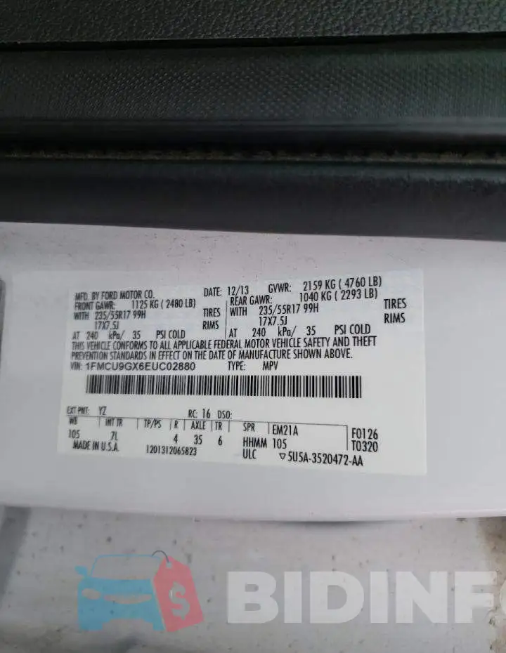 1FMCU9GX6EUC02880 Photo# 10
