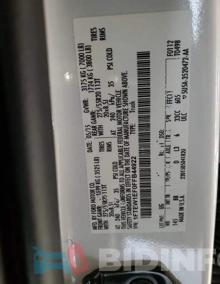 1FTEW1EF0FFB44922 Photo# 12