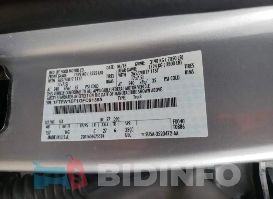 1FTFW1EF1GFC61365 Photo# 10