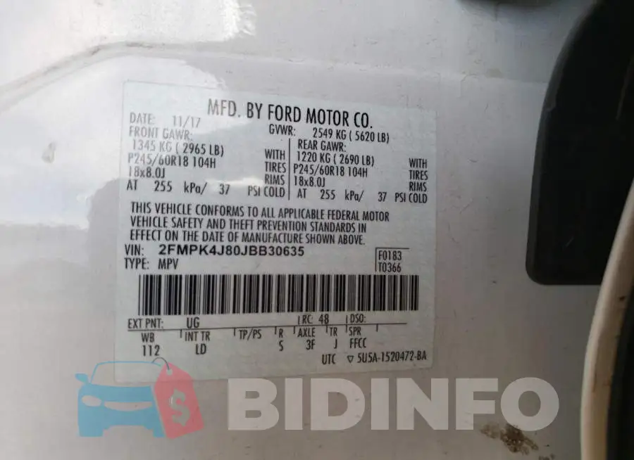 2FMPK4J80JBB30635 Photo# 13