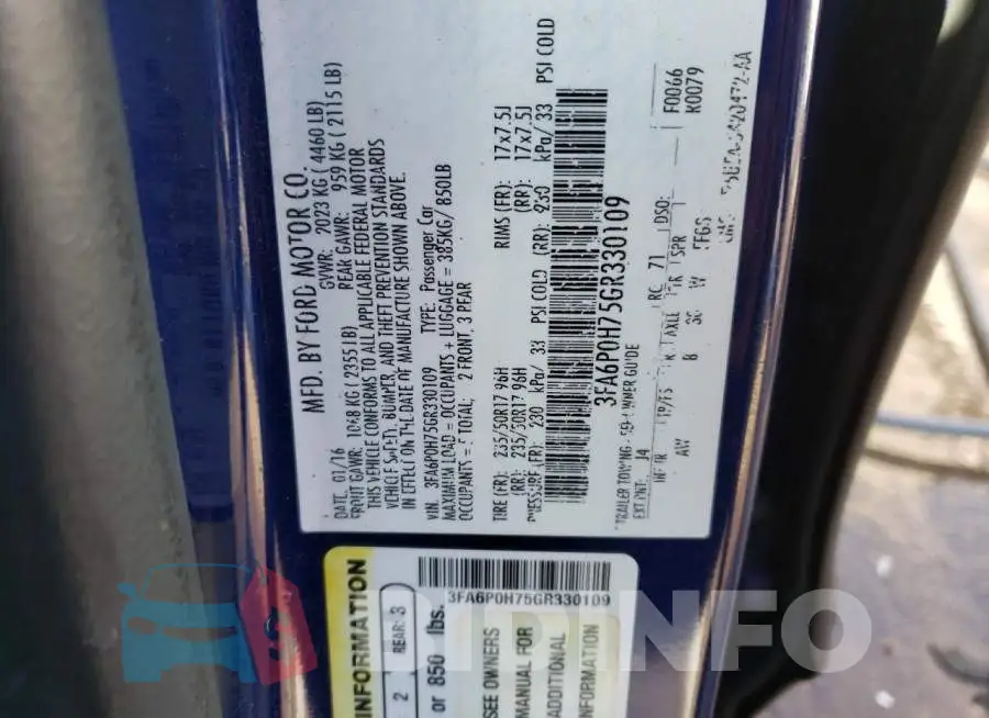 3FA6P0H75GR330109 Photo# 13