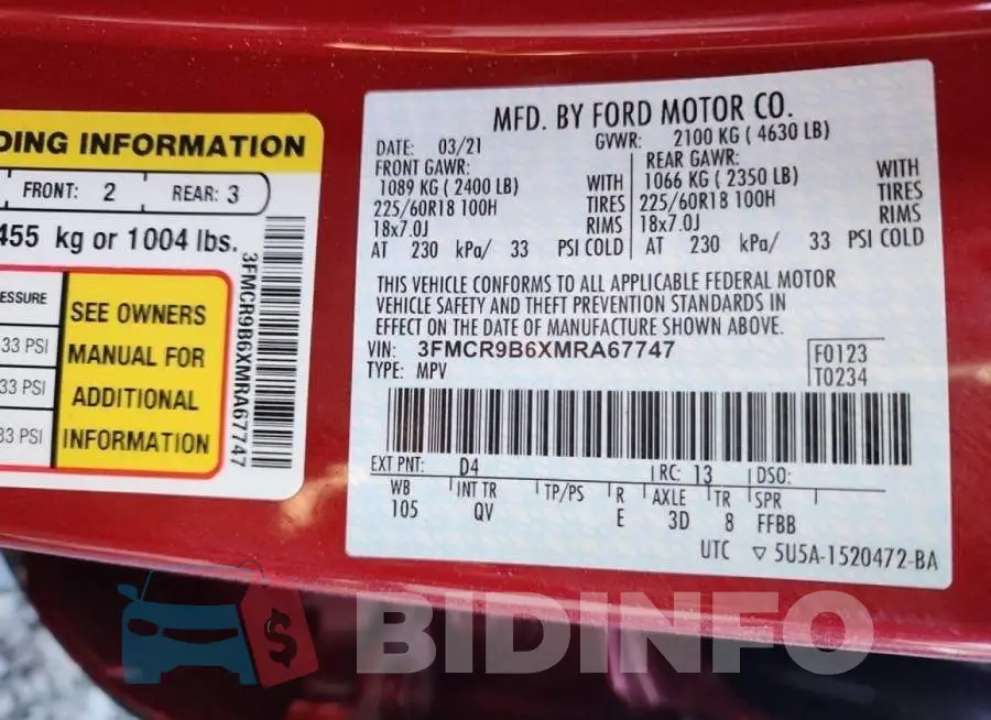 3FMCR9B6XMRA67747 Photo# 15