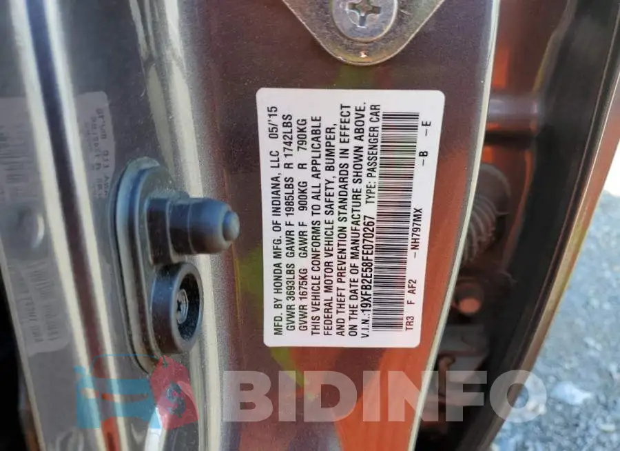 19XFB2E58FE070267 Photo# 12