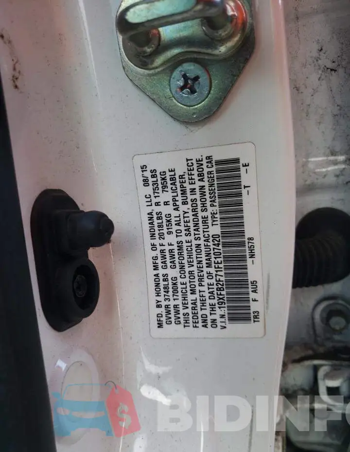 19XFB2F71FE107420 Photo# 12