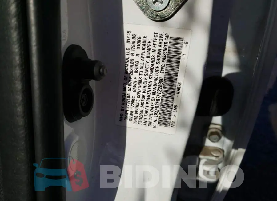 19XFB2F87FE228980 Photo# 12