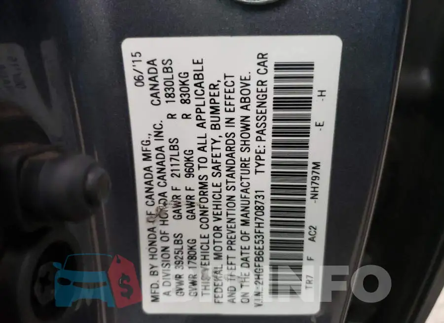 2HGFB6E53FH708731 Photo# 12