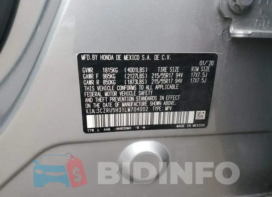 3CZRU5H31LM704002 Photo# 10