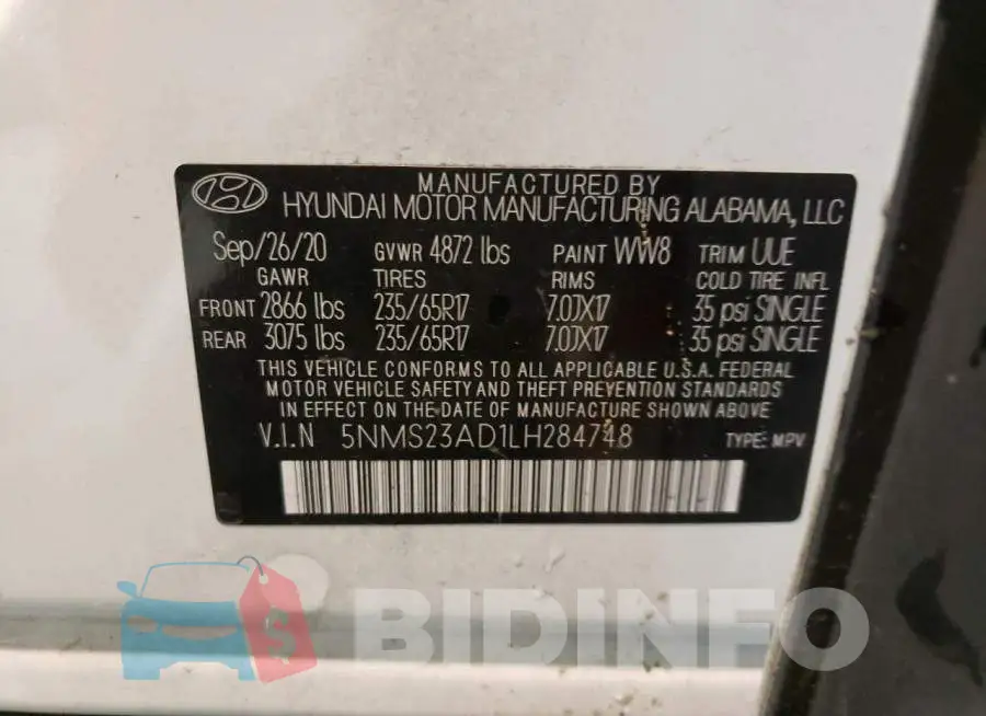 5NMS23AD1LH284748 Photo# 14
