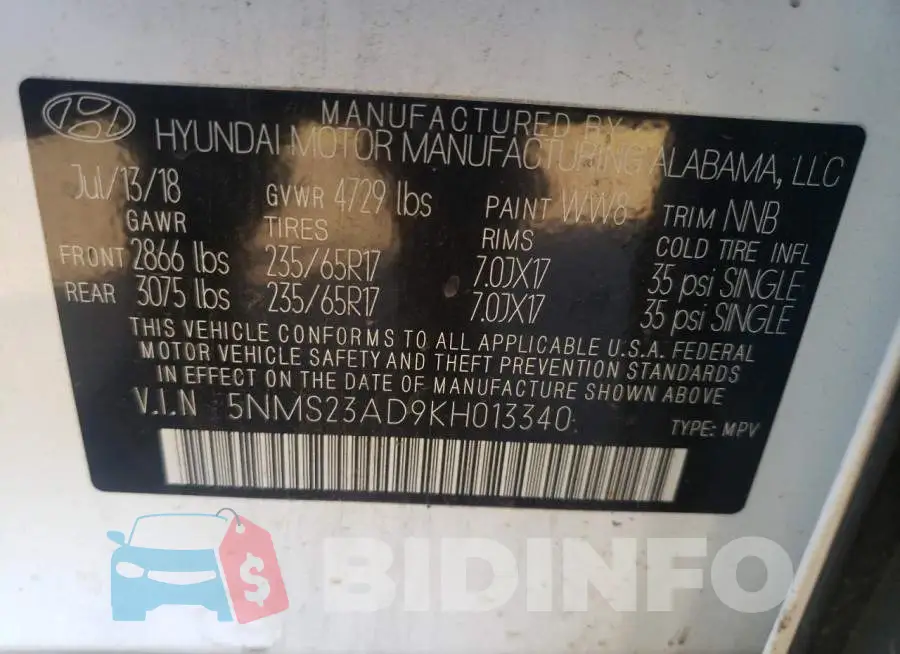 5NMS23AD9KH013340 Photo# 10