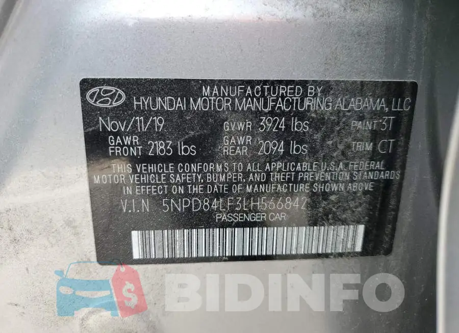 5NPD84LF3LH566842 Photo# 13