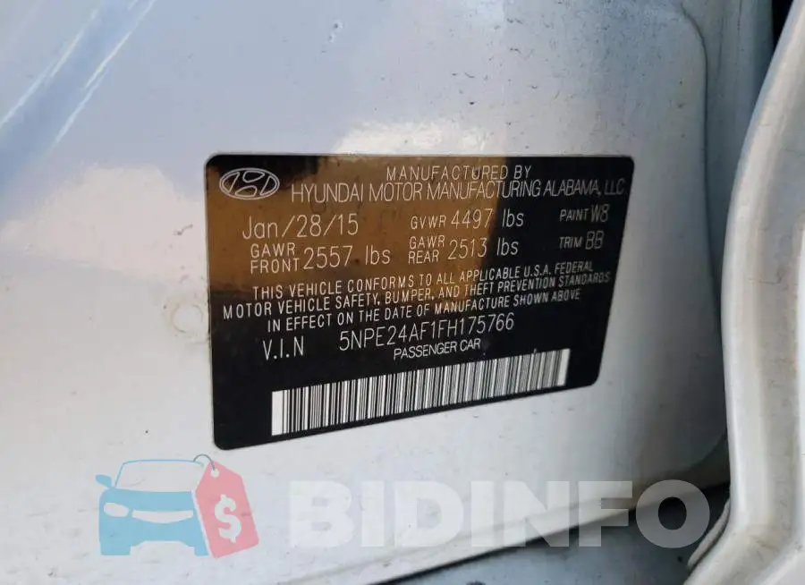 5NPE24AF1FH175766 Photo# 12