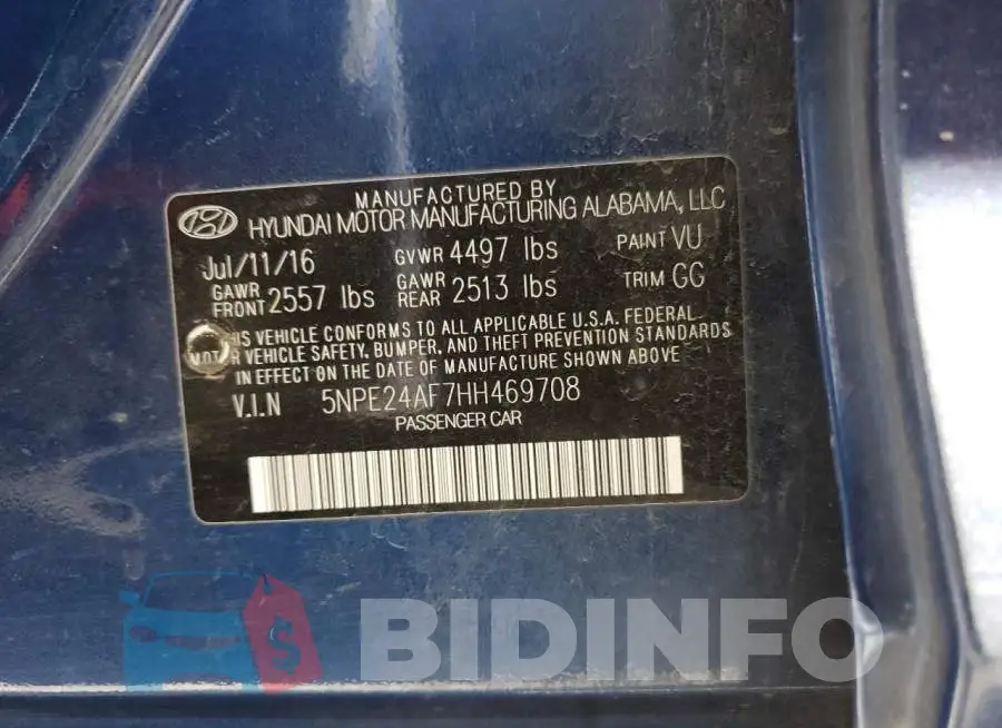 5NPE24AF7HH469708 Photo# 10