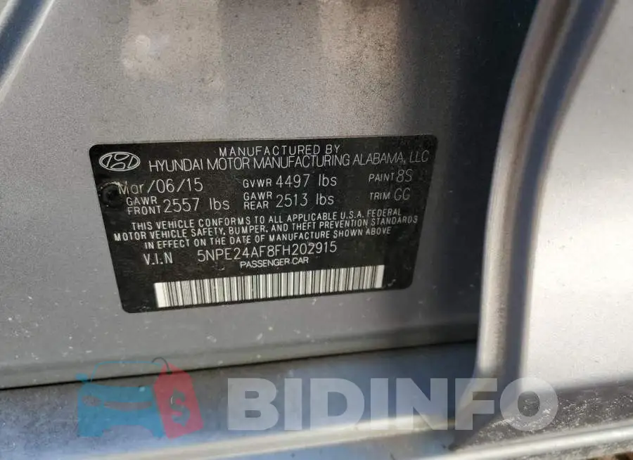 5NPE24AF8FH202915 Photo# 13