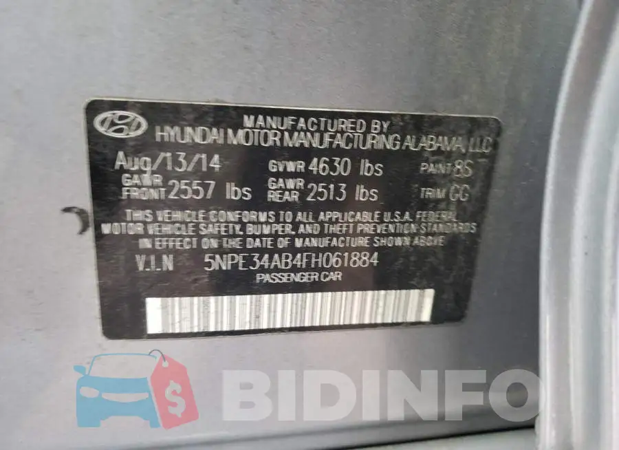 5NPE34AB4FH061884 Photo# 12