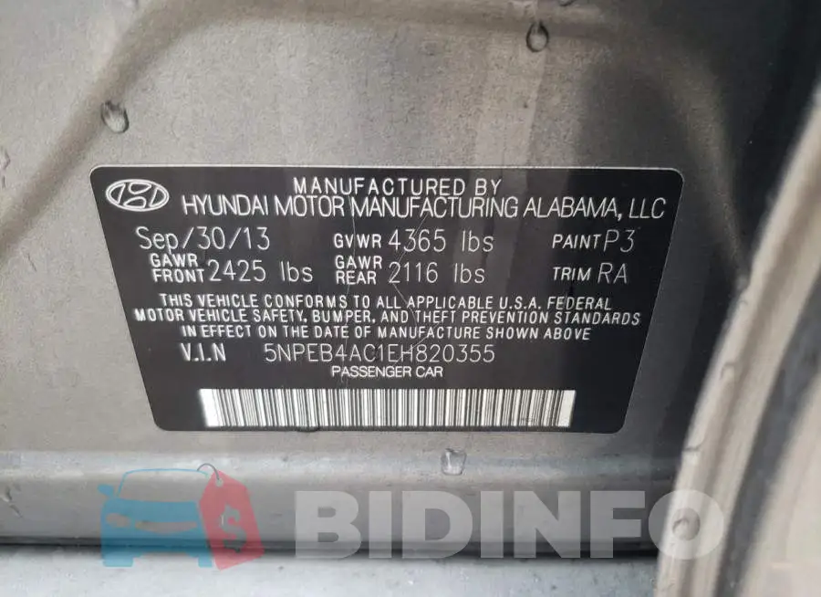 5NPEB4AC1EH820355 Photo# 12
