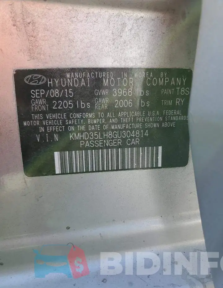 KMHD35LH8GU304814 Photo# 10