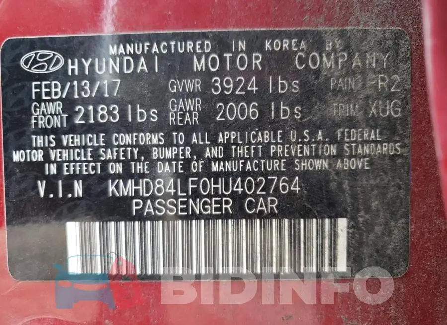 KMHD84LF0HU402764 Photo# 13