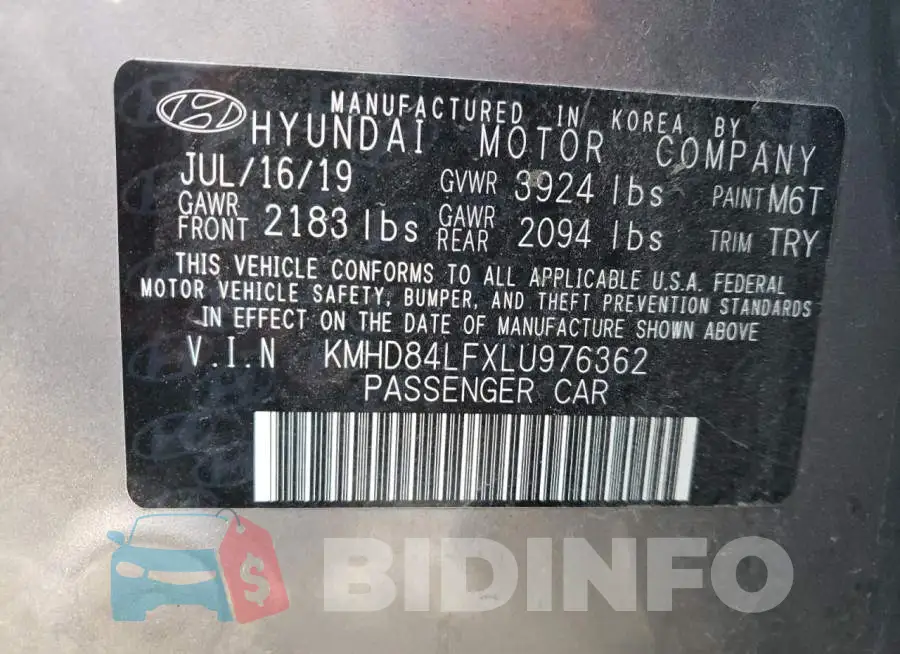 KMHD84LFXLU976362 Photo# 13