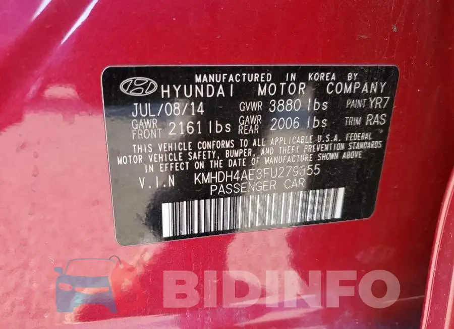 KMHDH4AE3FU279355 Photo# 12