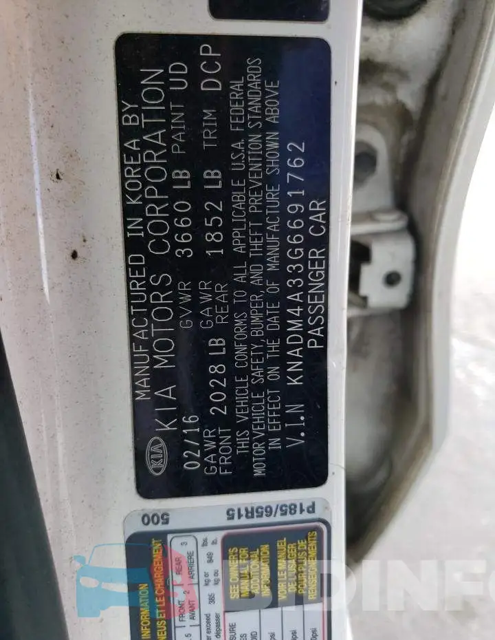 KNADM4A33G6691762 Photo# 12