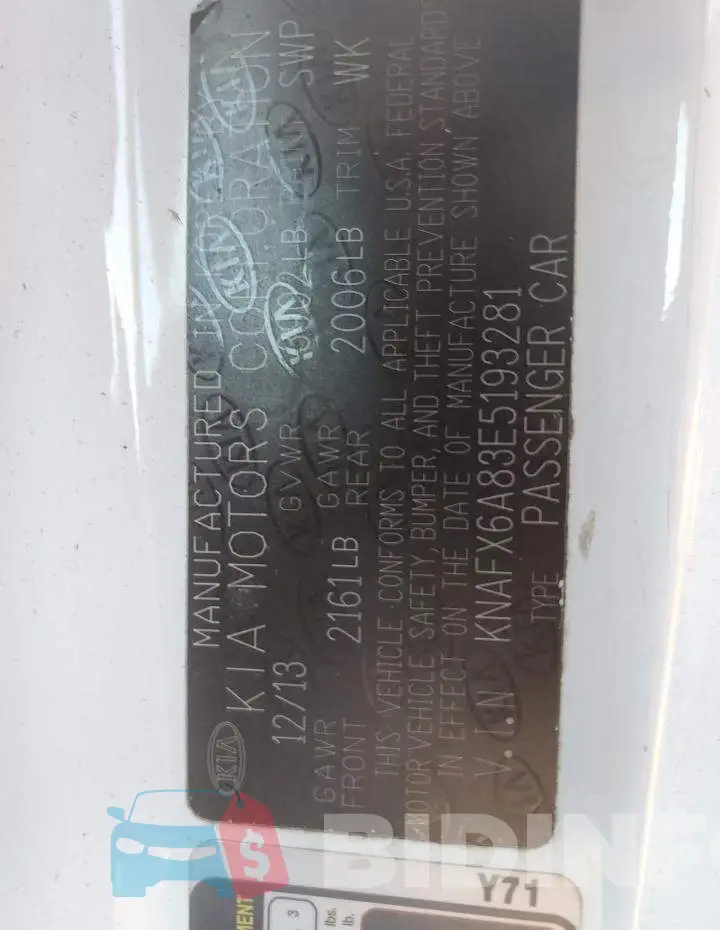 KNAFX6A83E5193281 Photo# 12