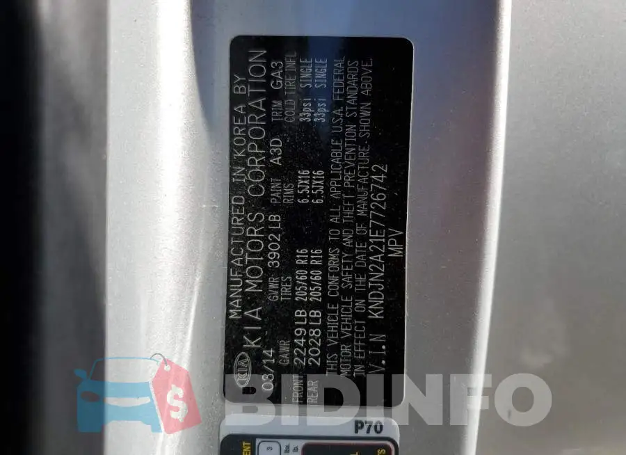 KNDJN2A21E7726742 Photo# 10