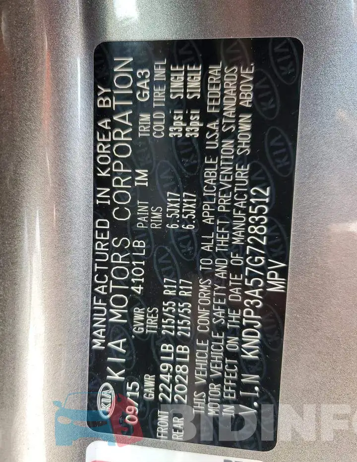KNDJP3A57G7283512 Photo# 13