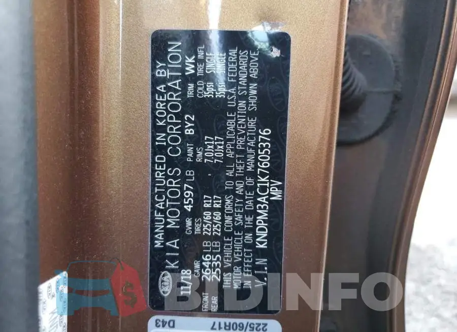 KNDPM3AC1K7605376 Photo# 12