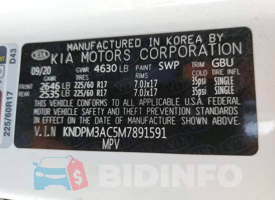 KNDPM3AC5M7891591 Photo# 13