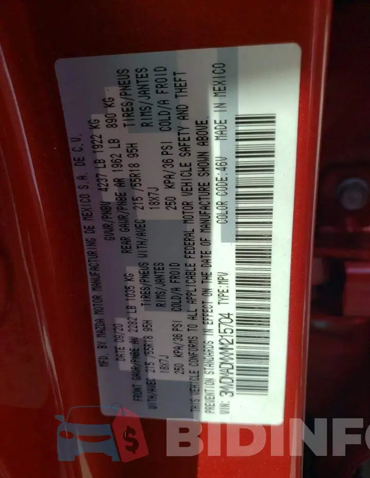 3MVDMADMXMM215704 Photo# 10